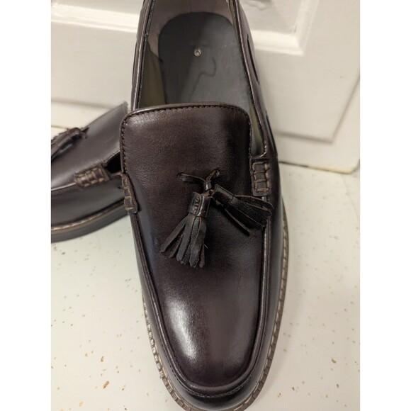 G.H. BASS & CO. MEN'S PIERCE TASSEL LOAFER DARK BROWN LEATHER CASUAL SHOE SZ 7 M - Picture 3 of 12